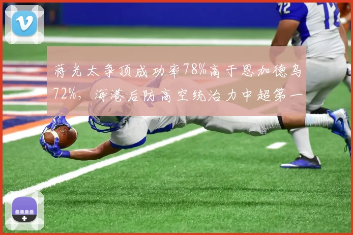 蒋光太争顶成功率78%高于恩加德乌72%，海港后防高空统治力中超第一